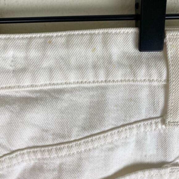 Joe's Jeans Raw Hem Denim Skirt Size 26 White Below Knee Midi Casual *flaw - Picture 13 of 14